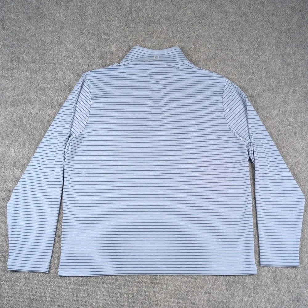 FootJoy French Terry 1/4 Zip Pullover Mens M Blue Striped Performance Golf Shirt